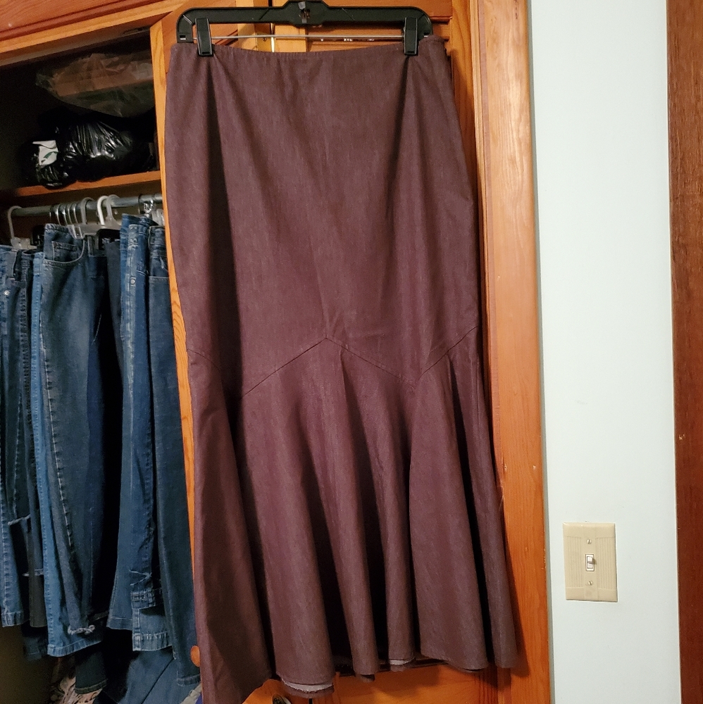Cato long brown denim skirt size 8